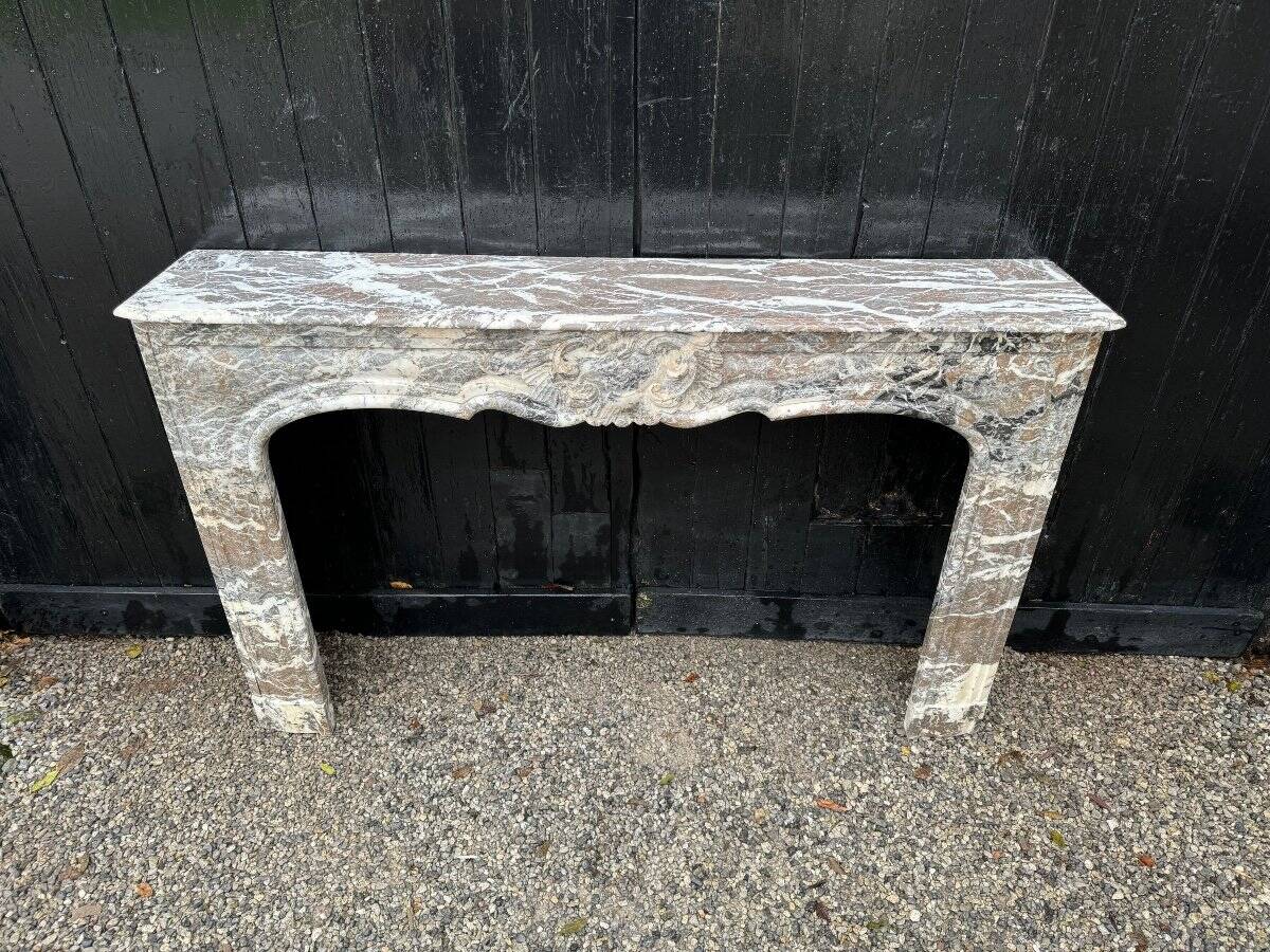 Regency Fireplace in Grey Ardennes Marble, 18th Century