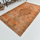 5x9 brunt orange classic turkish rug, 151x266cm