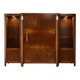 Important Art Deco library in amboyna and mahogany veneer.