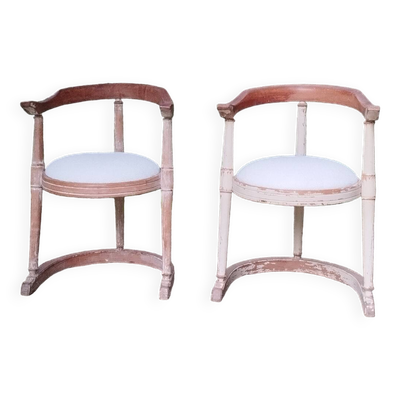 Paire de fauteuils tonneau anciens
