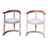 Paire de fauteuils tonneau anciens