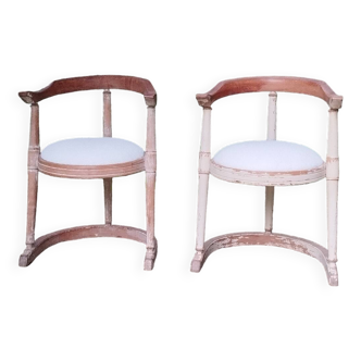 Paire de fauteuils tonneau anciens