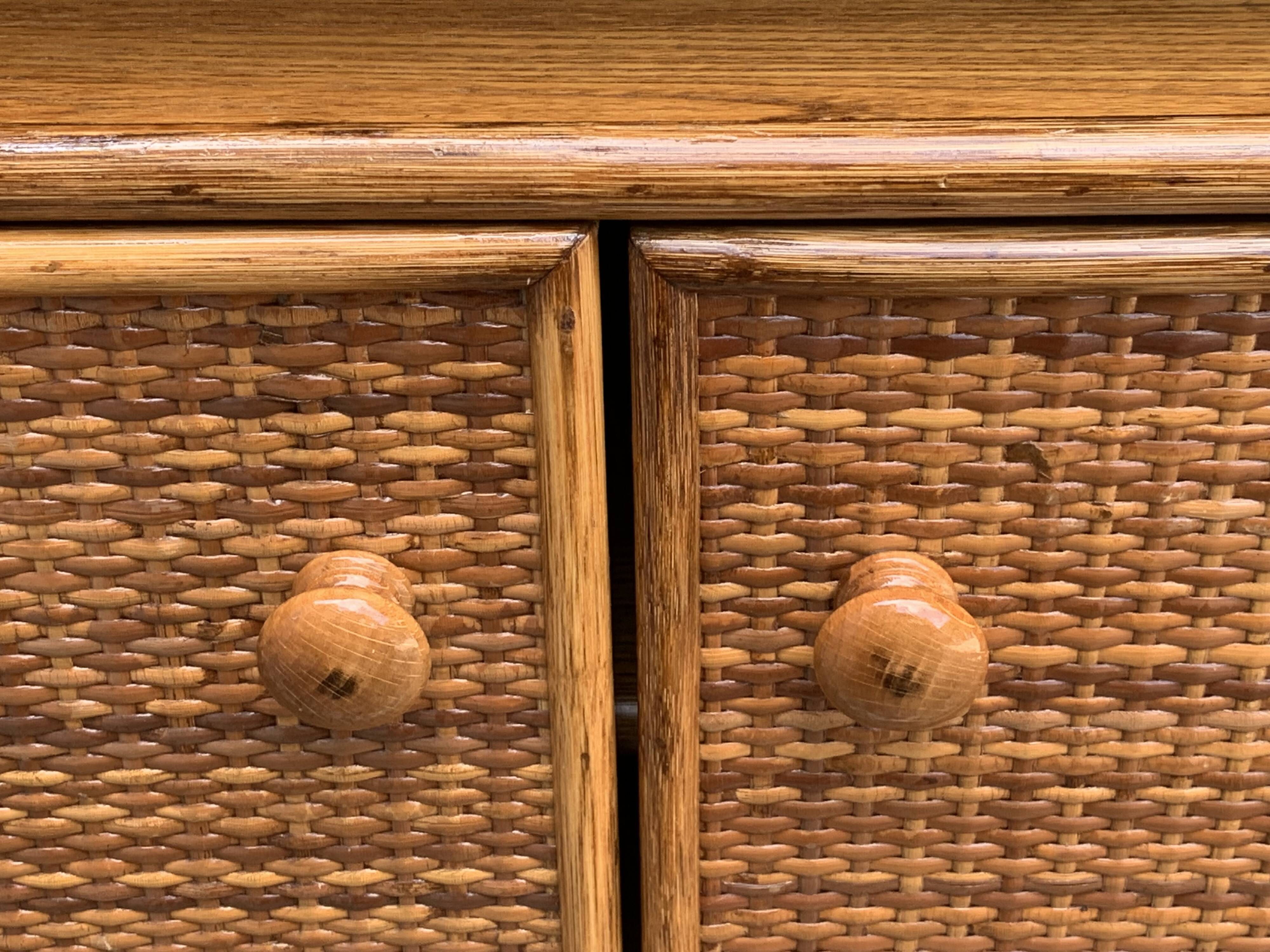 Oak rattan and woven wicker furniture 1980