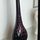 Empoli glass bottle, honeycomb pattern, 1960s