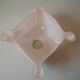 Old lampshade suspension ceiling light in pearl pink glass 26 cm vintage retro decoration