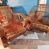Bamboo armchairs Indochina 1940s