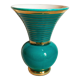 Vase art-déco en barbotine vert et or