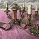 Lustre bronze doré 6 bougies annees 100
