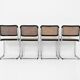 Set of 4 B32 model dining chairs by Marcel Breuer.