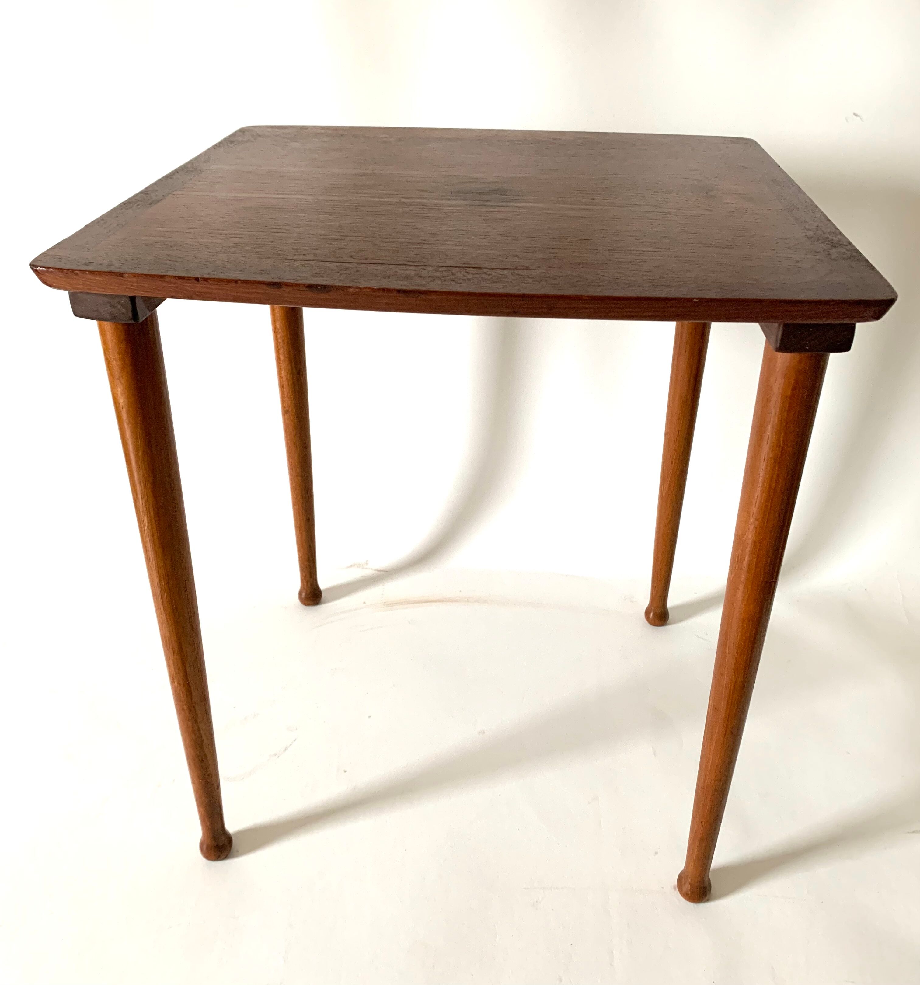 Scandinavian side table in teak Mobelintarsia