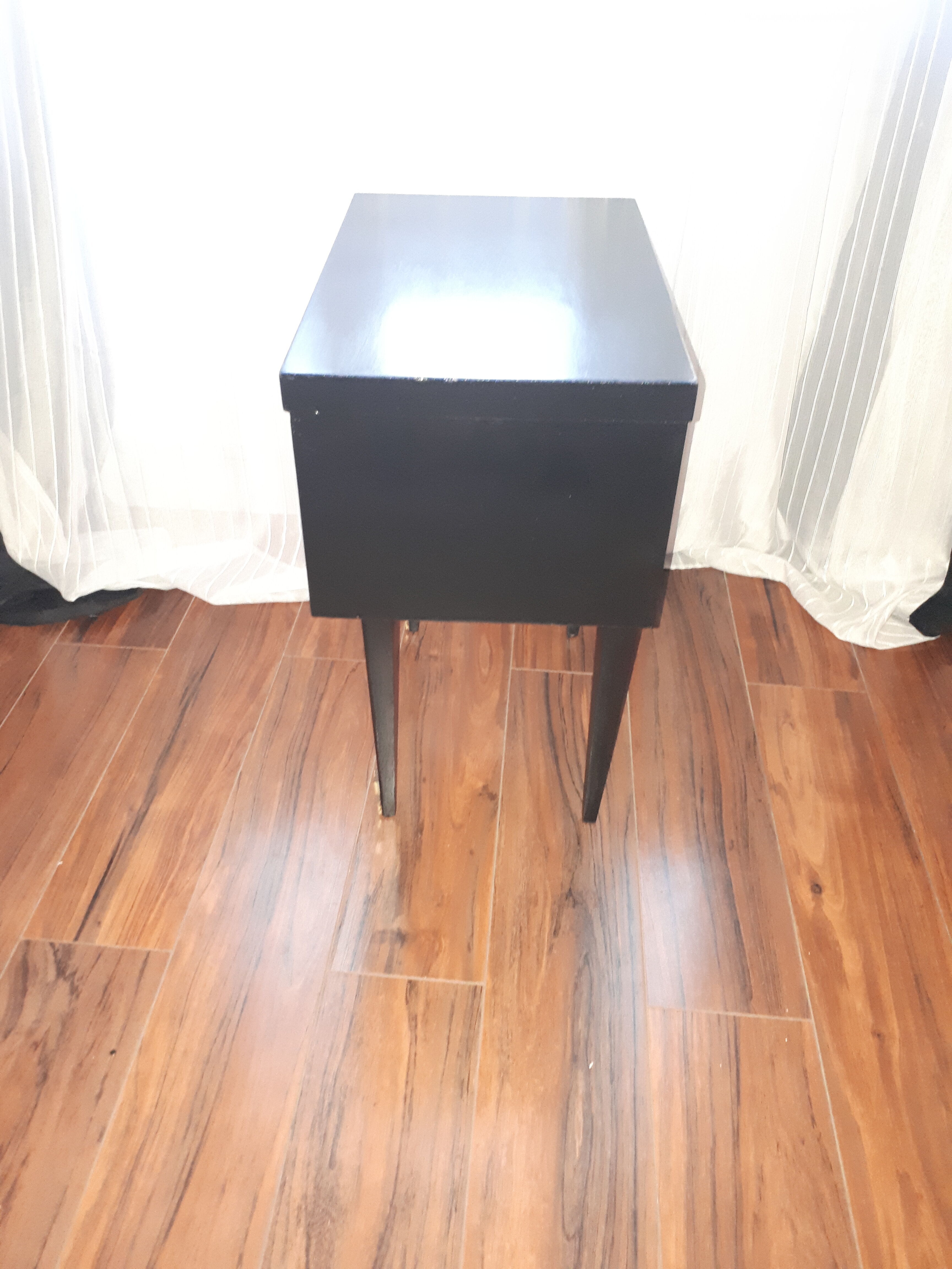 Vintage bedside table, black