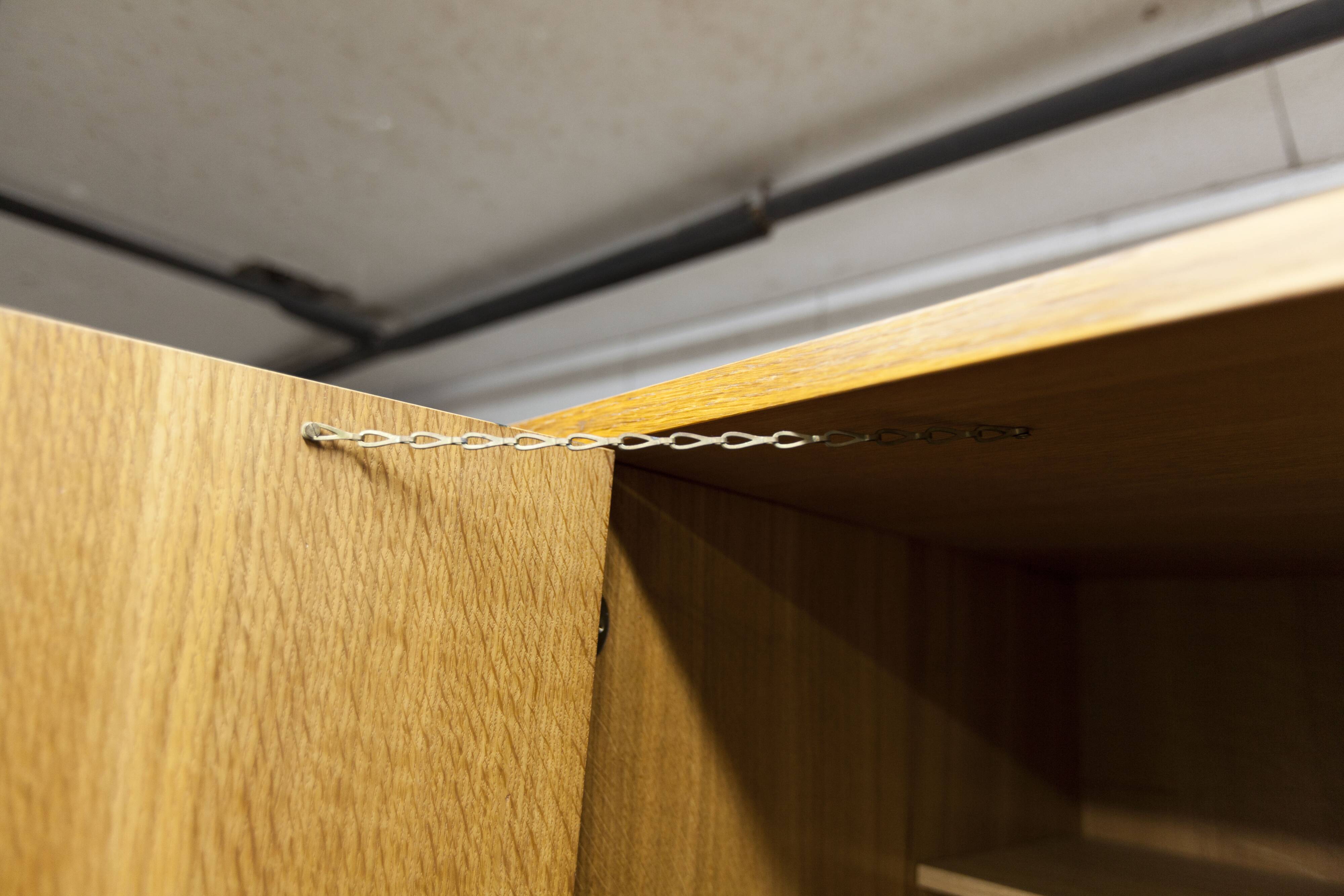 Scandinavian 3-door wardrobe in blond teak