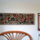 1970s wall tapestry with large multicoloured flowers