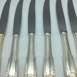 12 silver metal knives.