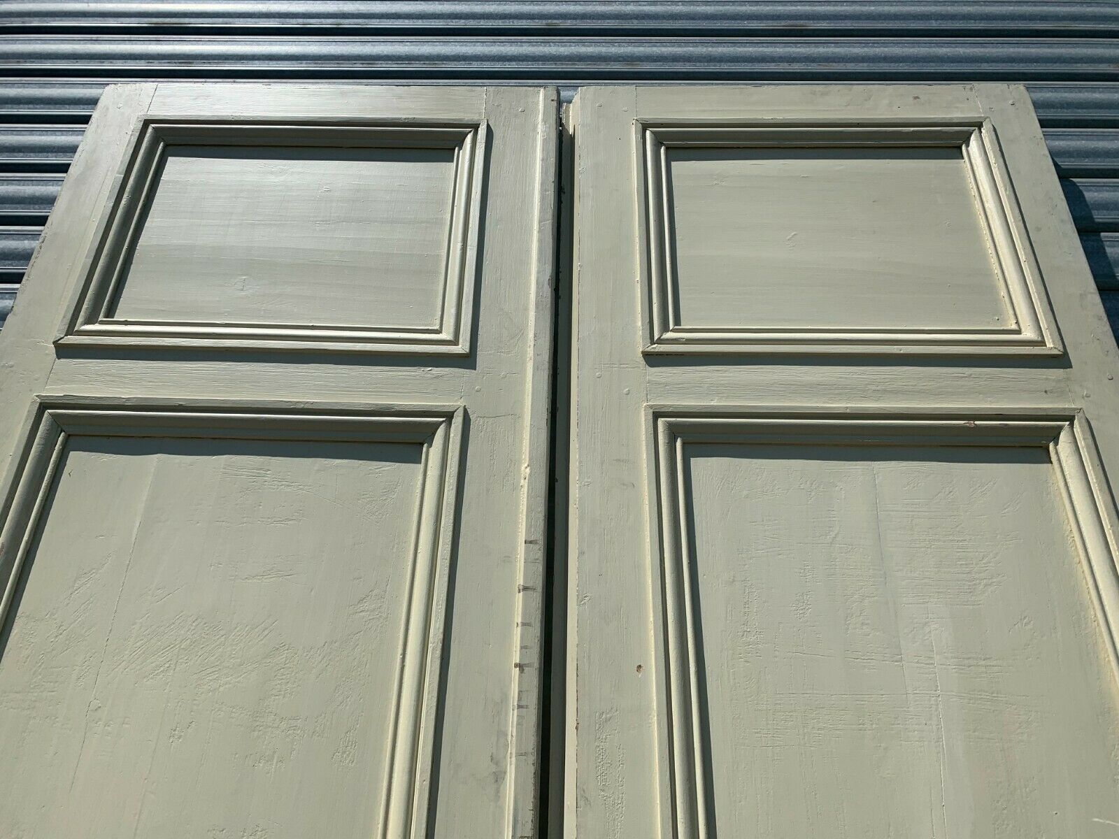 Double passage doors has four molded panels XX century