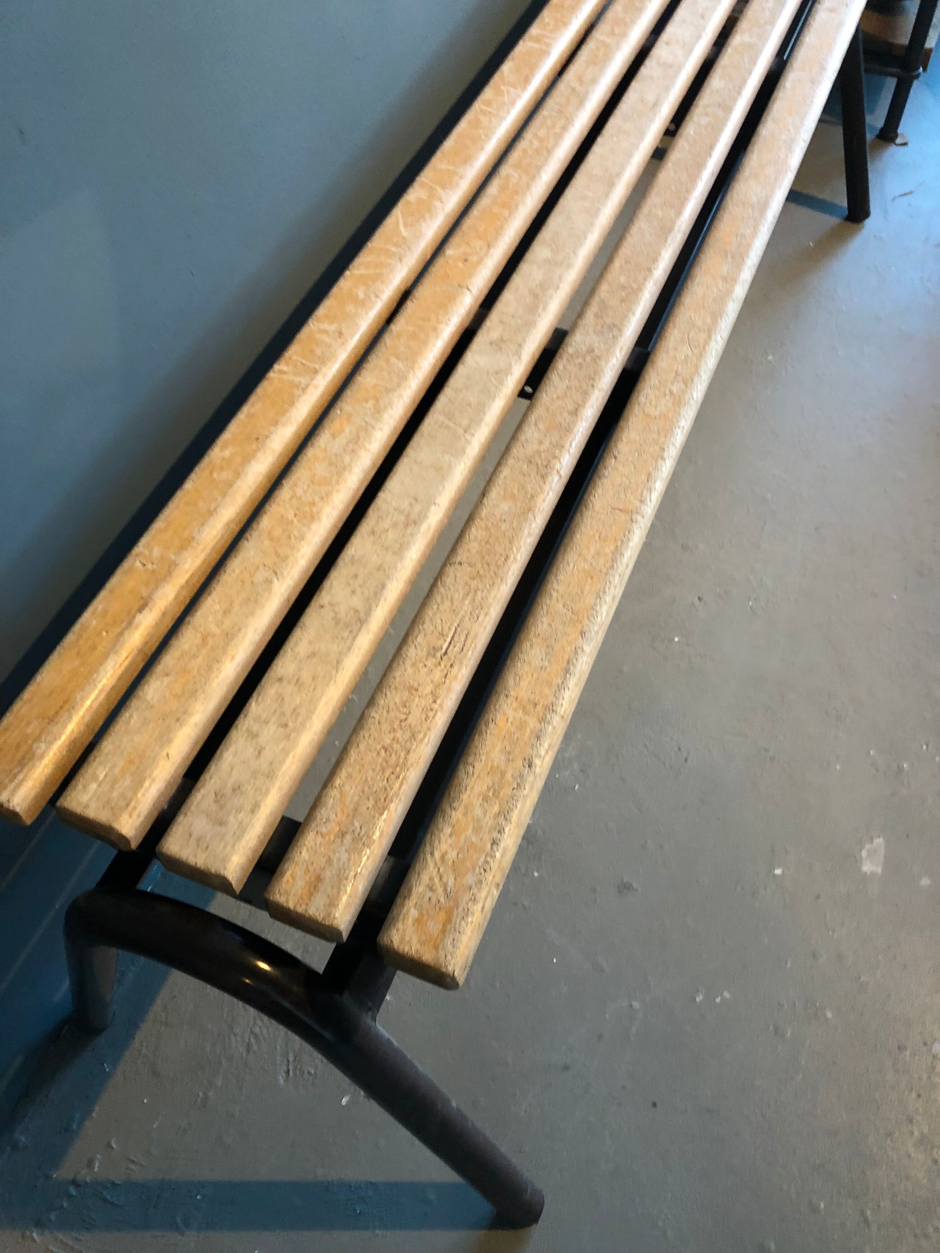 Industrial wooden bench
