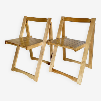 Paire de chaises bois pliante