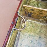 Old trunk - travel vanity case in metal and brass