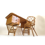 Rattan desk and chair  70