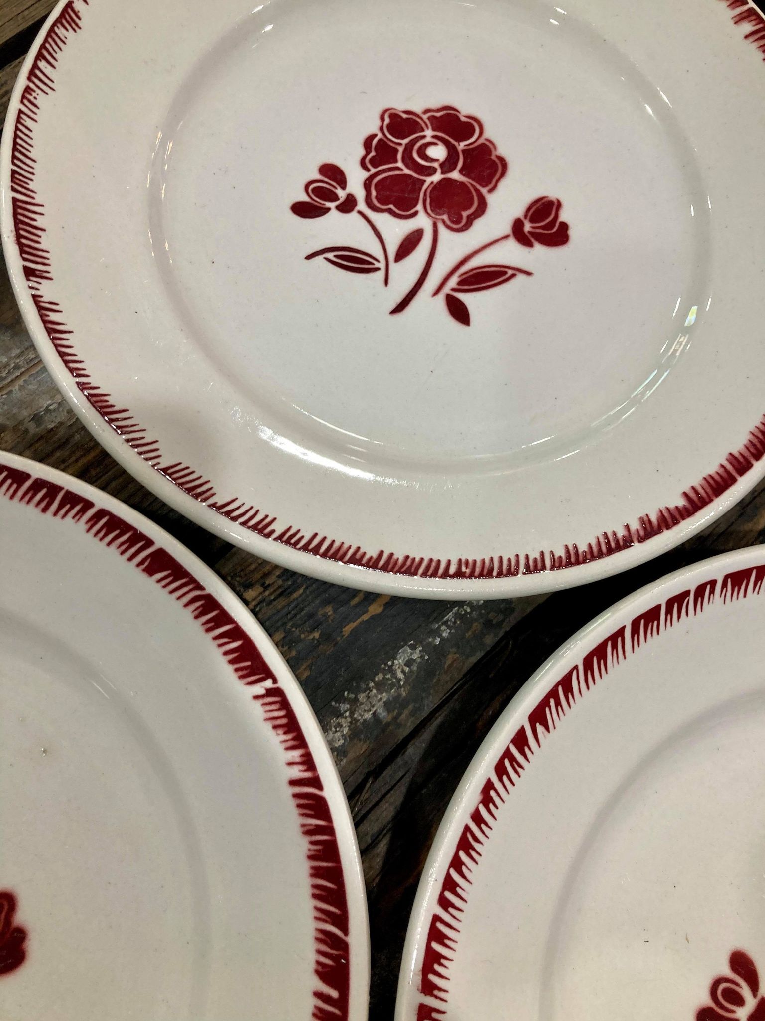 Set of 6 plates Fénal Badonviller model 39
