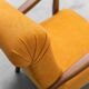 Scandinavian vintage armchair in orange fabric and wood, 1960s modernism