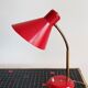 Lamp cocotte red gooseneck brass perforated stars
