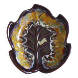 Vallauris dish, hand-made ceramic, leaf shape