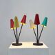 Set of two colorful table lamps