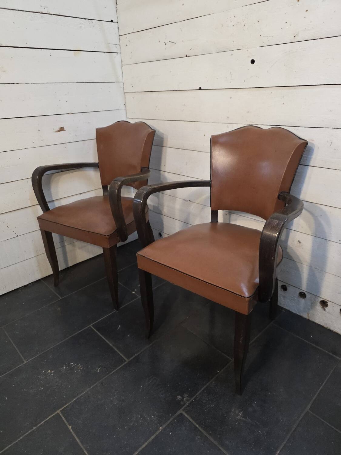 Pair of 1950s moustache-style bridge glasses