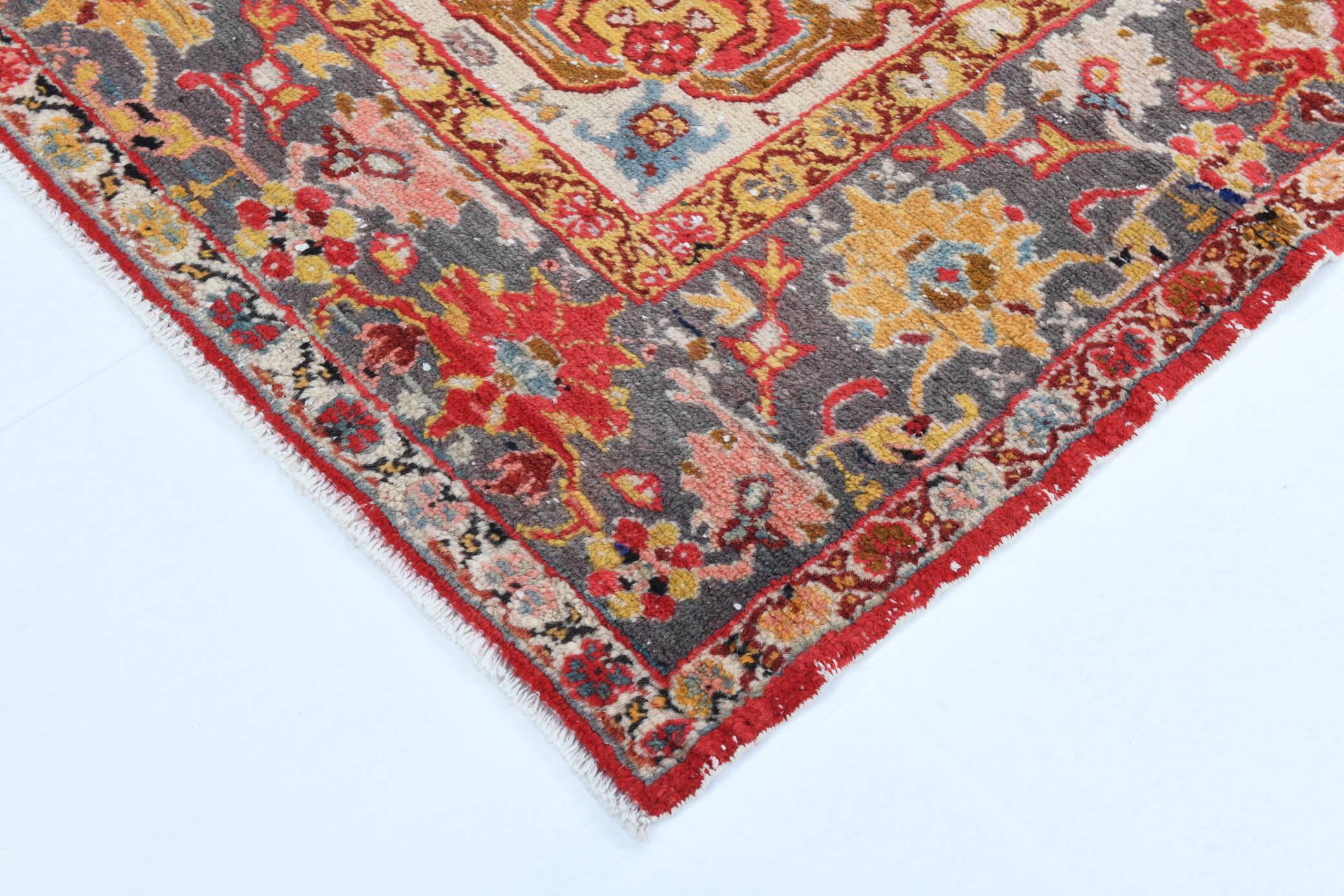 4x7 Rug For Bedroom Red Oriental Antique Vintage Rug, 122x214Cm