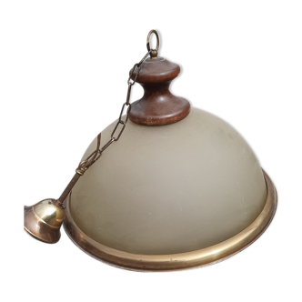 Glass and brass hanging lamp