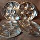 Set of 4 metal oyster plates