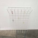 Minimalist white German mid-century coat rack with strings from the 1960s.