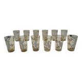 12 enamelled glasses, Mary Gregory, USA, 19th century