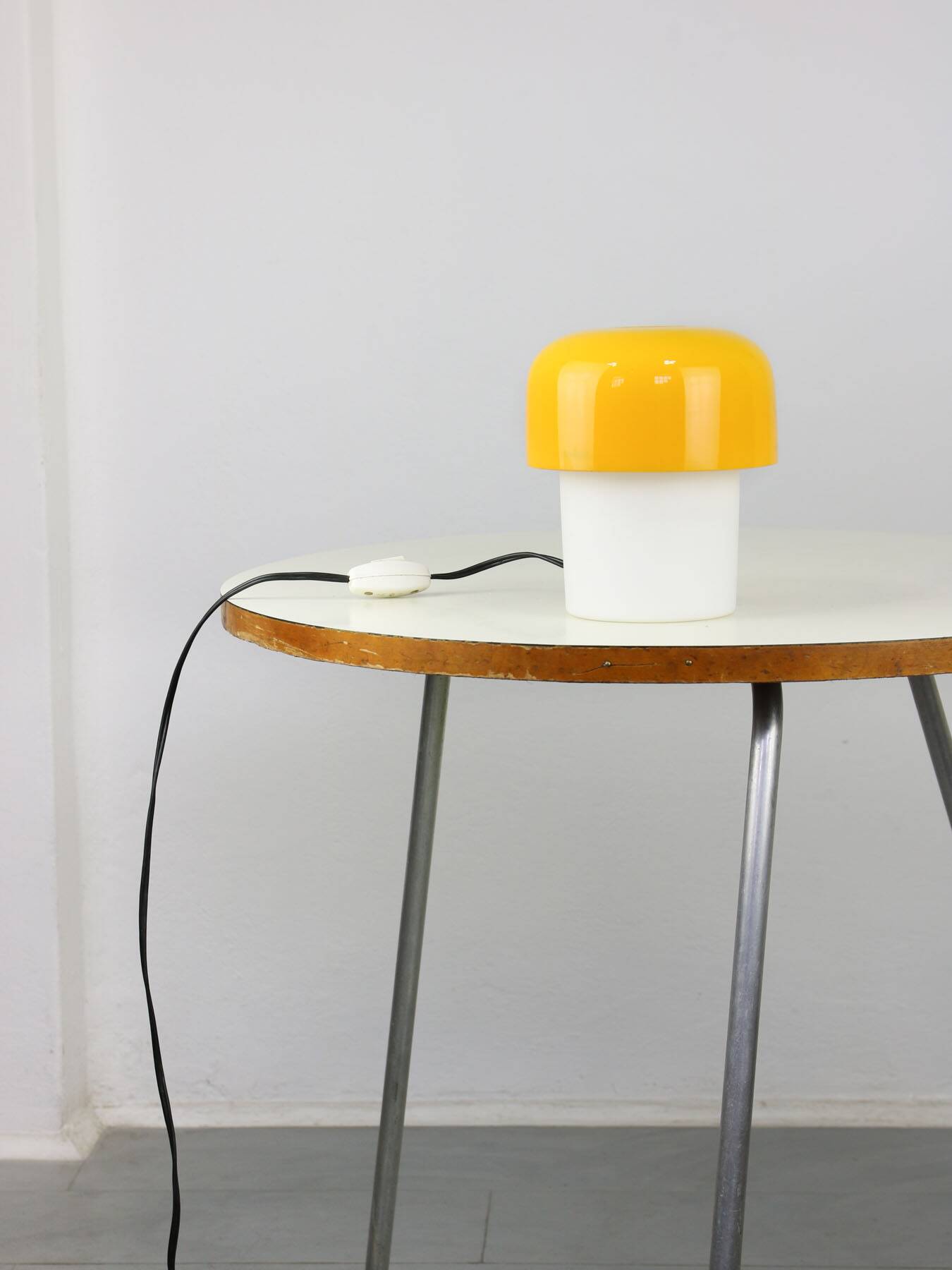 Rare Yellow Mushroom Table Lamp by Luigi Massoni for Guzzini, 1970s