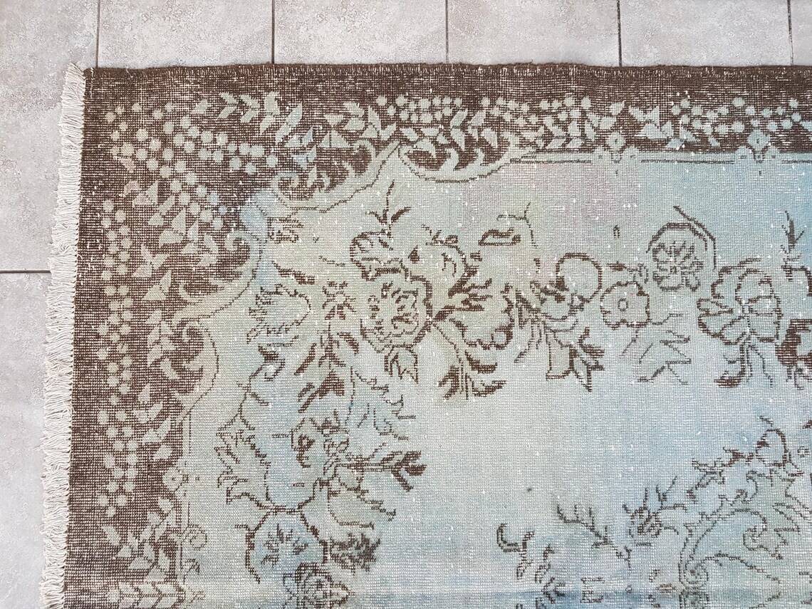 Oushak Wool Area Vintage Rug sku v992