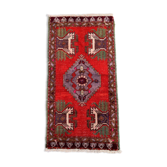 Small Vintage Turkish Rug 101x52 cm, Short Runner, Tribal, Shabby Chic