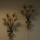 Vintage bouquet modern design brass wall lamp pair from the 1940s