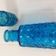 Blue chiseled glass decanter