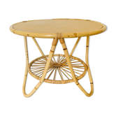 Table basse tripode en rotin