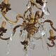 Lovely Quality Brass 6 Light Scrolled Acanthus Leaf Crystal Cage Chandelier 3626