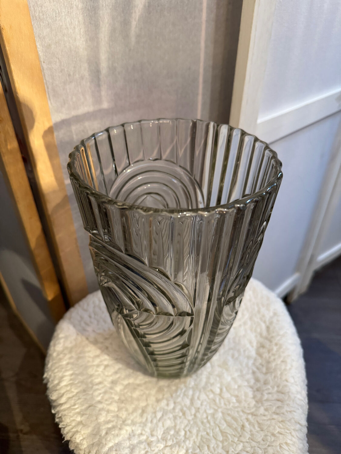 Moulded glass vase