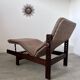 Old chaise longue wooden lounge chair Italian design from the 60s vintage