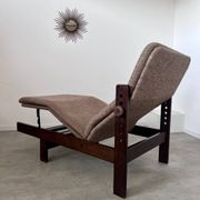 Old chaise longue wooden lounge chair Italian design from the 60s vintage