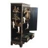 Black lacquered Chinese wardrobe with inlays