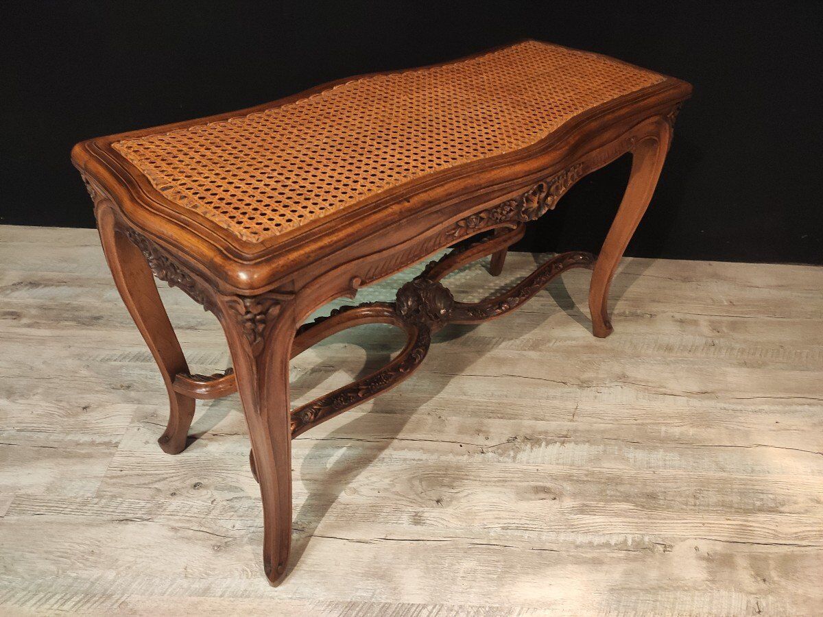 Piano bench cannée  Louis XVI style with two seats