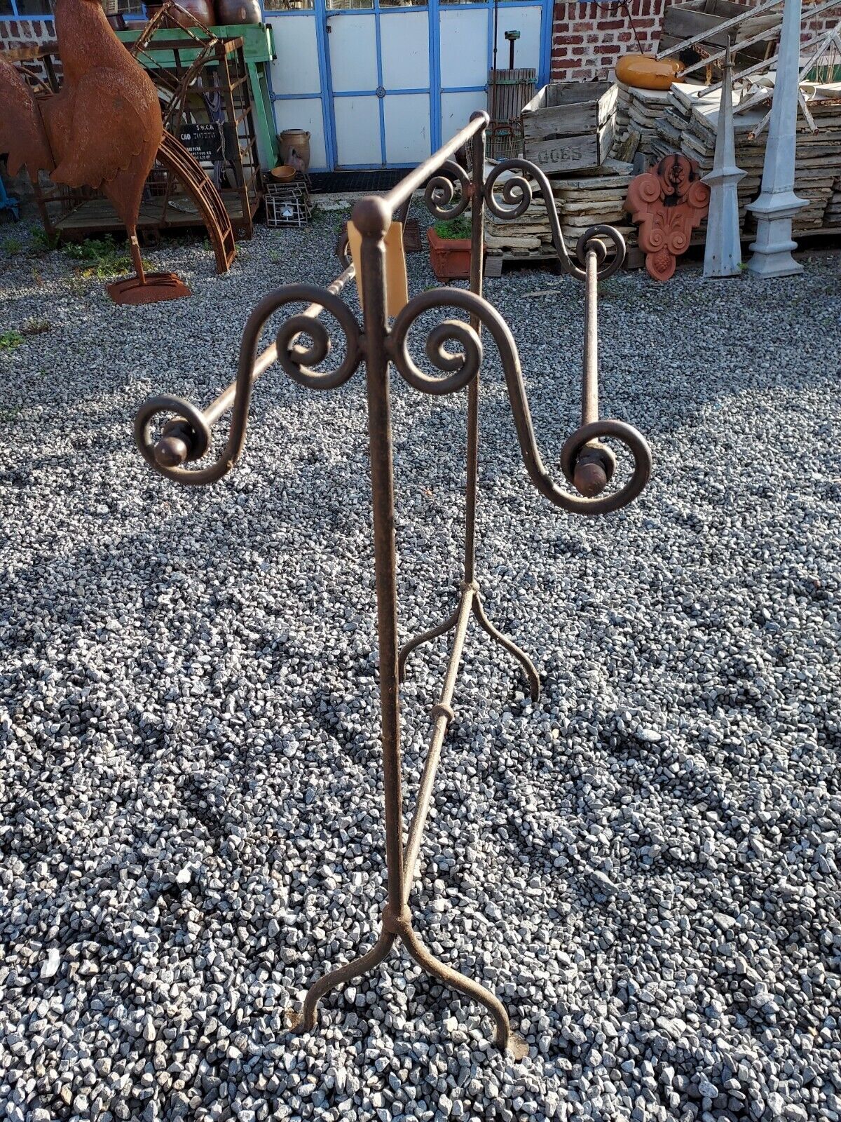 Wrought iron towel rack