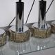 Space Age ceiling lamps bubble glass and chrome by Staff, Set of 4, 1970s