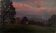 Countryside landscape, sunset signed Lavauden.