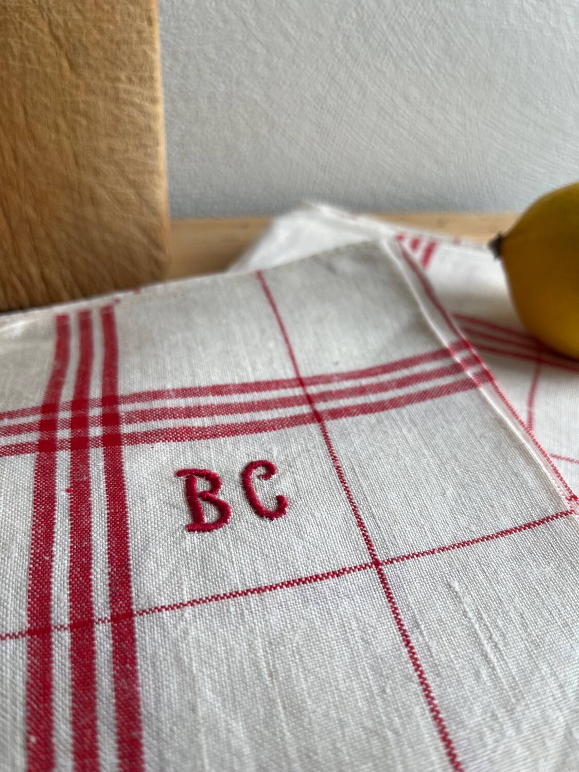 Old embroidered tea towels